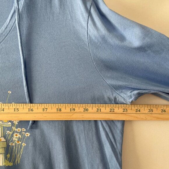 Life is Good Womens Blue Long Sleeve Graphic Crusher Lite Hooded Tee Size XL - Picture 5 of 10